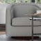 Flash Furniture Dean Club Style Commercial Barrel Accent Armchair Metal Base, Gray LeatherSoft Upholstery BS-AC22-064-GRYPU-GG - alternate 7